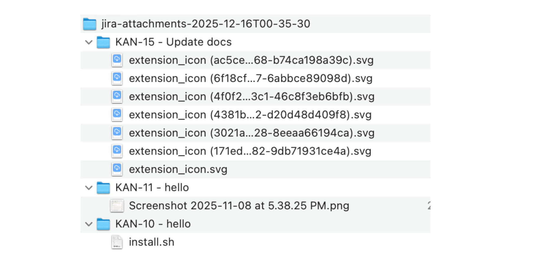 Screenshot: ZIP File Structure