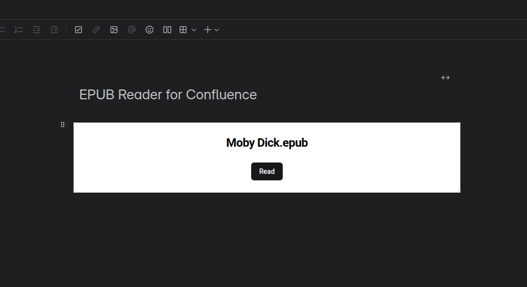 EPUB macro displayed as a card with Read button